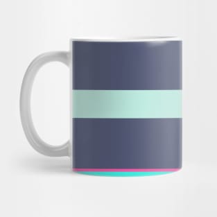 An outstanding setup of Dusk, Magenta (Crayola), Turquoise and Pale Turquoise stripes. Mug